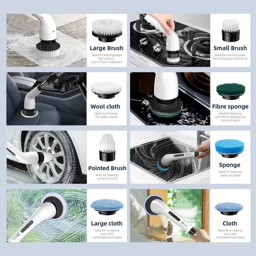 Cepillo Eléctrico Multifuncional de Limpieza 9 en 1